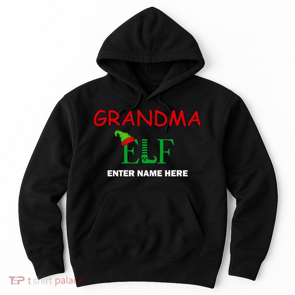 Personalize Grandma Elf Custom Family Matching Christmas Hoodie