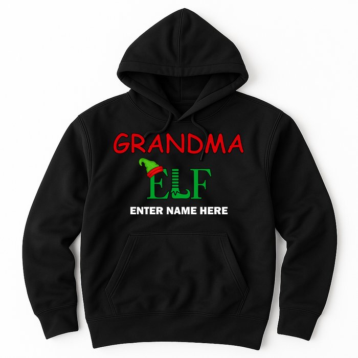 Personalize Grandma Elf Custom Family Matching Christmas Hoodie