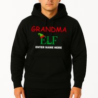 Personalize Grandma Elf Custom Family Matching Christmas Hoodie