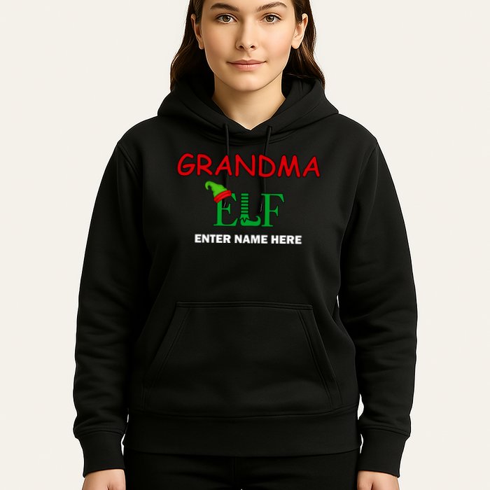 Personalize Grandma Elf Custom Family Matching Christmas Hoodie