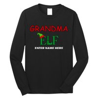 Personalize Grandma Elf Custom Family Matching Christmas Long Sleeve Shirt