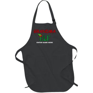 Personalize Grandma Elf Custom Family Matching Christmas Full-Length Apron With Pockets