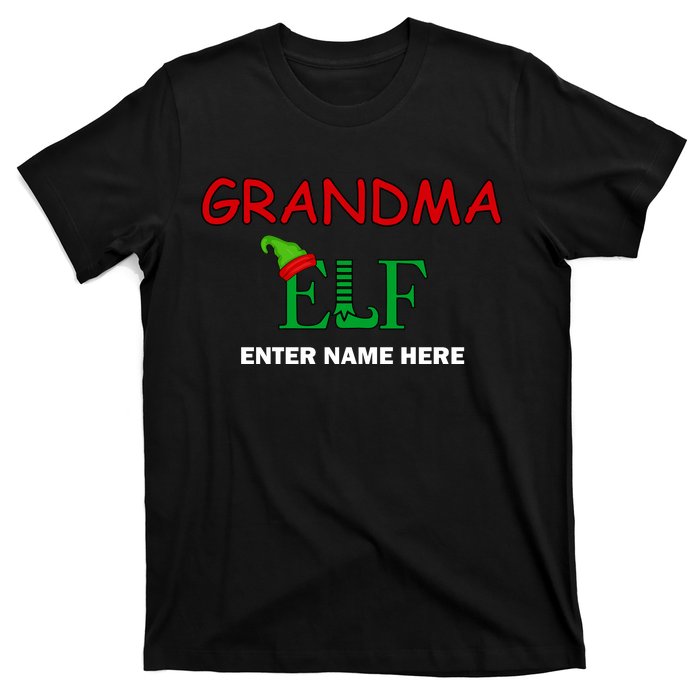 Personalize Grandma Elf Custom Family Matching Christmas T-Shirt