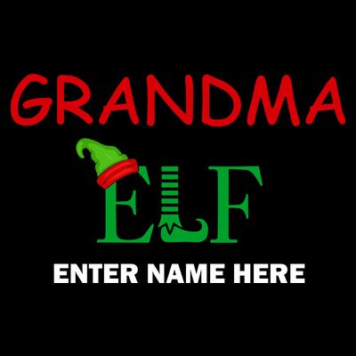 Personalize Grandma Elf Custom Family Matching Christmas T-Shirt