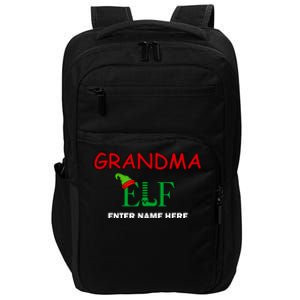 Personalize Grandma Elf Custom Family Matching Christmas Impact Tech Backpack