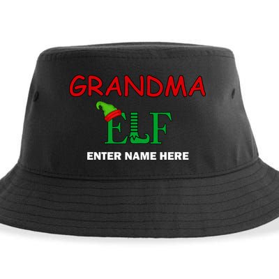 Personalize Grandma Elf Custom Family Matching Christmas Sustainable Bucket Hat