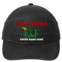 Personalize Grandma Elf Custom Family Matching Christmas 7-Panel Snapback Hat