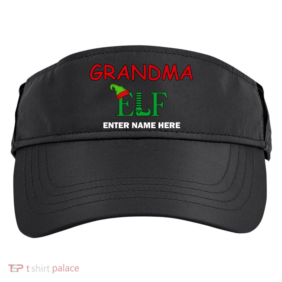 Personalize Grandma Elf Custom Family Matching Christmas Adult Drive Performance Visor