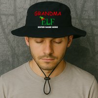 Personalize Grandma Elf Custom Family Matching Christmas Bucket Hat