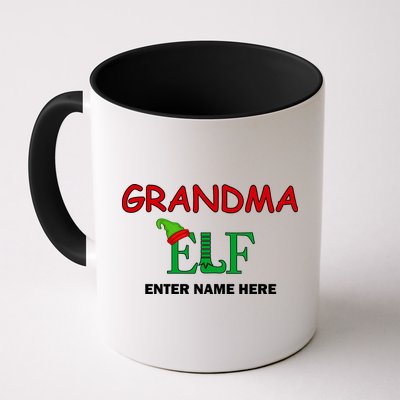 Personalize Grandma Elf Custom Family Matching Christmas Mug