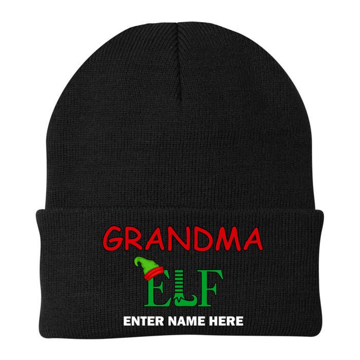 Personalize Grandma Elf Custom Family Matching Christmas Beanie