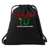 Personalize Grandma Elf Custom Family Matching Christmas Drawstring Bag