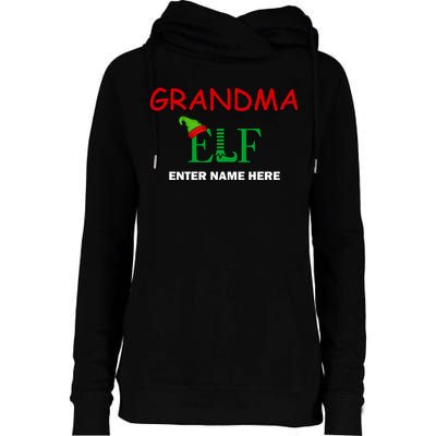 Personalize Grandma Elf Custom Family Matching Christmas Womens Funnel Neck Pullover Hood