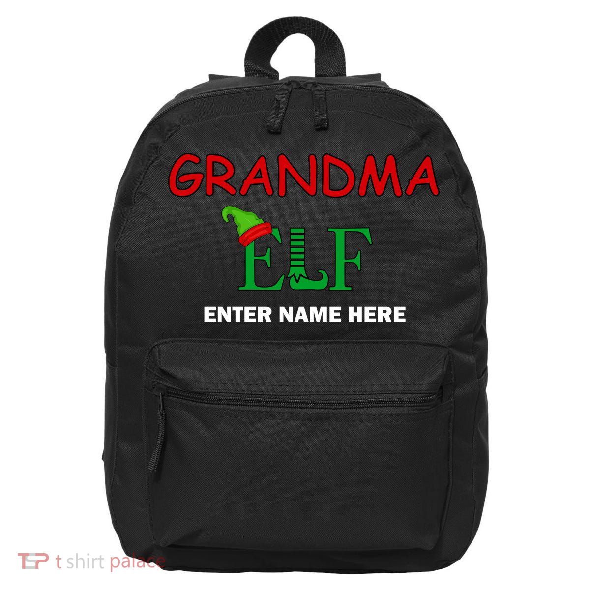 Personalize Grandma Elf Custom Family Matching Christmas 16 in Basic Backpack
