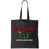 Personalize Grandma Elf Custom Family Matching Christmas Tote Bag