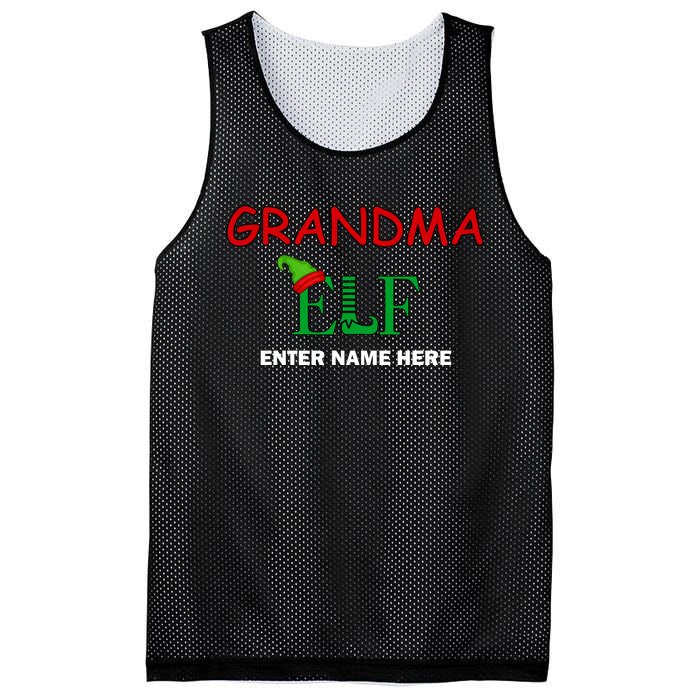 Personalize Grandma Elf Custom Family Matching Christmas Mesh Reversible Basketball Jersey Tank