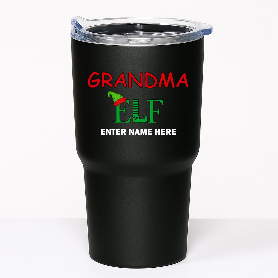Personalize Grandma Elf Custom Family Matching Christmas Tumbler