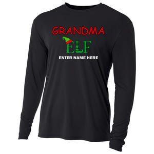 Personalize Grandma Elf Custom Family Matching Christmas Cooling Performance Long Sleeve Crew