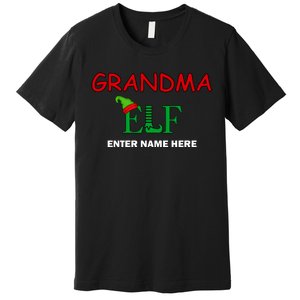 Personalize Grandma Elf Custom Family Matching Christmas Premium T-Shirt