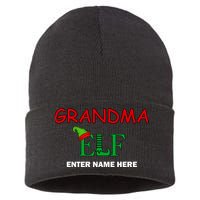 Personalize Grandma Elf Custom Family Matching Christmas Sustainable Knit Beanie