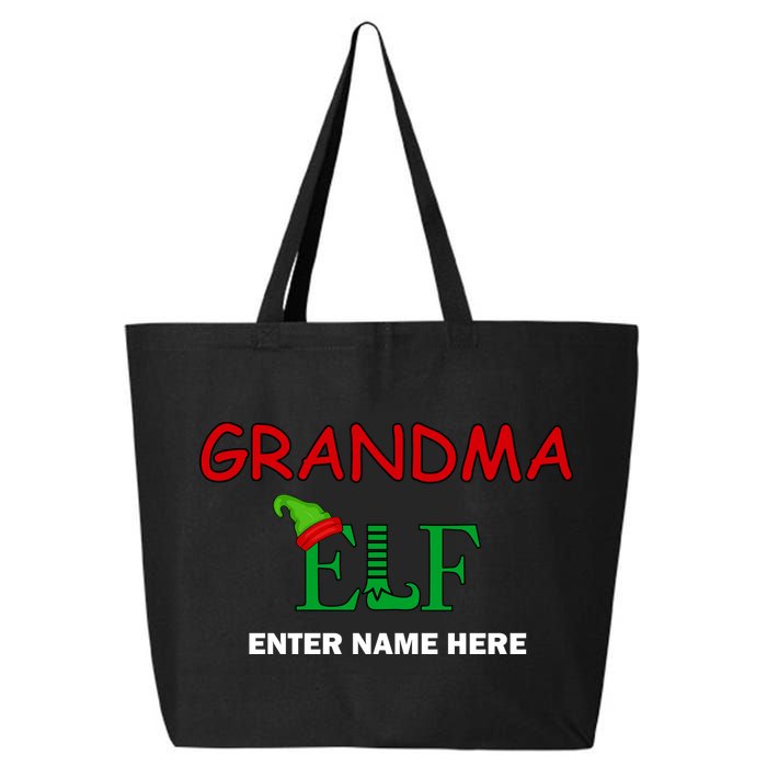 Personalize Grandma Elf Custom Family Matching Christmas 25L Jumbo Tote