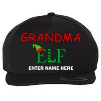Personalize Grandma Elf Custom Family Matching Christmas Wool Snapback Cap