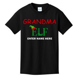 Personalize Grandma Elf Custom Family Matching Christmas Kids T-Shirt