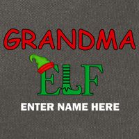 Personalize Grandma Elf Custom Family Matching Christmas Cotton Canvas Backpack