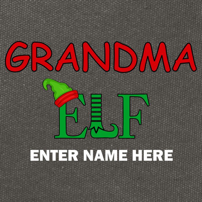 Personalize Grandma Elf Custom Family Matching Christmas Cotton Canvas Backpack
