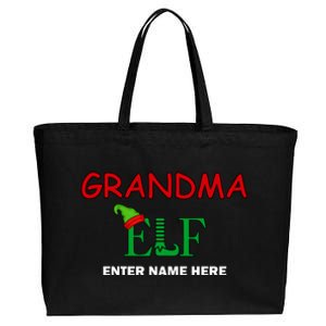 Personalize Grandma Elf Custom Family Matching Christmas Cotton Canvas Jumbo Tote