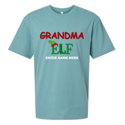 Personalize Grandma Elf Custom Family Matching Christmas Sueded Cloud Jersey T-Shirt