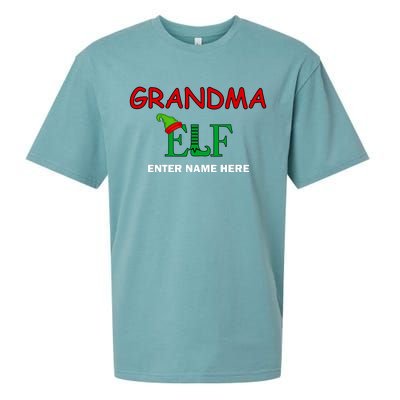 Personalize Grandma Elf Custom Family Matching Christmas Sueded Cloud Jersey T-Shirt