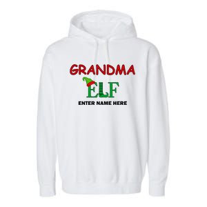 Personalize Grandma Elf Custom Family Matching Christmas Garment-Dyed Fleece Hoodie