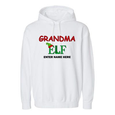 Personalize Grandma Elf Custom Family Matching Christmas Garment-Dyed Fleece Hoodie