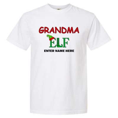 Personalize Grandma Elf Custom Family Matching Christmas Garment-Dyed Heavyweight T-Shirt