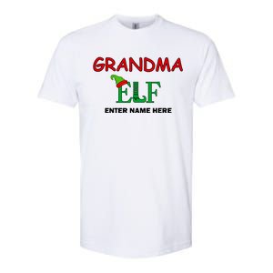 Personalize Grandma Elf Custom Family Matching Christmas Softstyle CVC T-Shirt