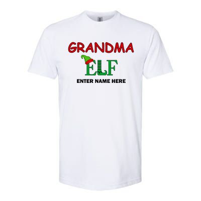 Personalize Grandma Elf Custom Family Matching Christmas Softstyle® CVC T-Shirt