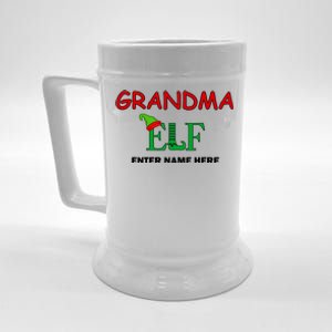 Personalize Grandma Elf Custom Family Matching Christmas Beer Stein