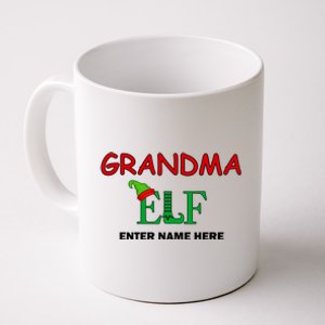 Personalize Grandma Elf Custom Family Matching Christmas Coffee Mug