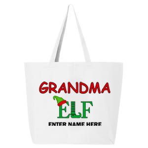 Personalize Grandma Elf Custom Family Matching Christmas 25L Jumbo Tote