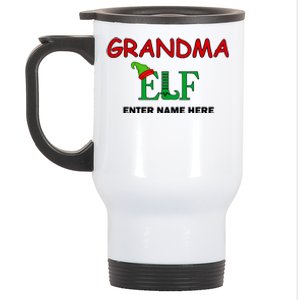 Personalize Grandma Elf Custom Family Matching Christmas Stainless Steel Travel Mug