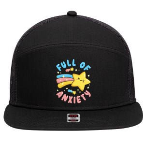 Pastel Goth Full Of Anxiety 7 Panel Mesh Trucker Snapback Hat