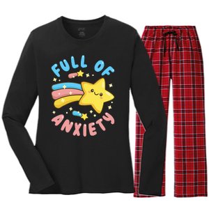 Pastel Goth Full Of Anxiety Women's Long Sleeve Flannel Pajama Set 