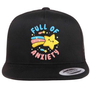 Pastel Goth Full Of Anxiety Flat Bill Trucker Hat