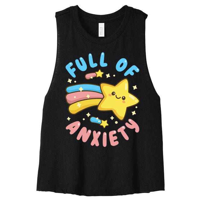 Pastel Goth Full Of Anxiety Women's Racerback Cropped Tank