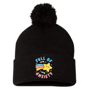 Pastel Goth Full Of Anxiety Pom Pom 12in Knit Beanie