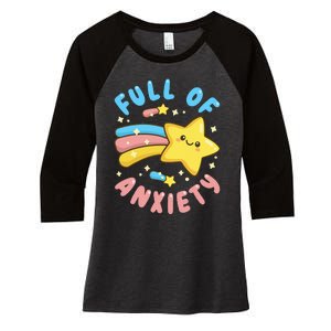 Pastel Goth Full Of Anxiety Women's Tri-Blend 3/4-Sleeve Raglan Shirt