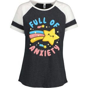 Pastel Goth Full Of Anxiety Enza Ladies Jersey Colorblock Tee