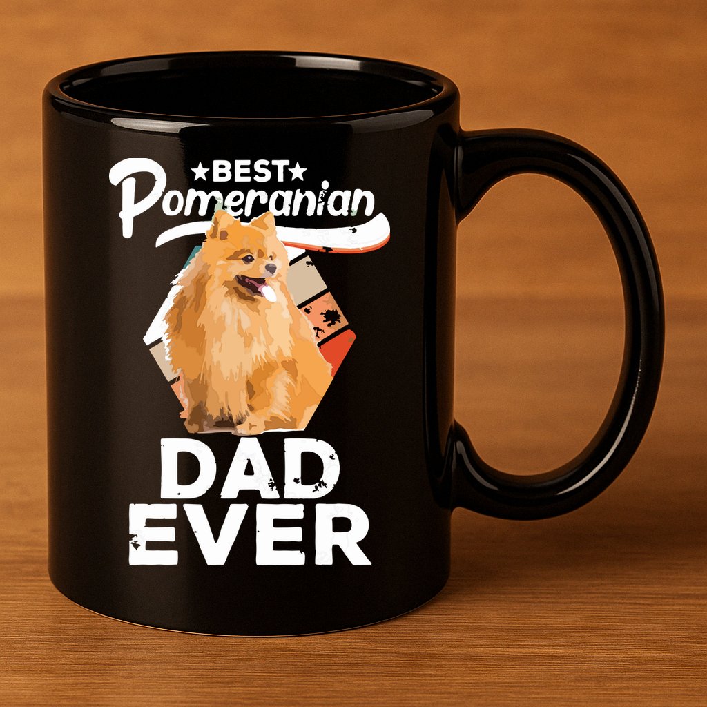 Pomeranian Gifts For Men Best Pomeranian Dad Ever 11oz C Handle Ceramic Mug