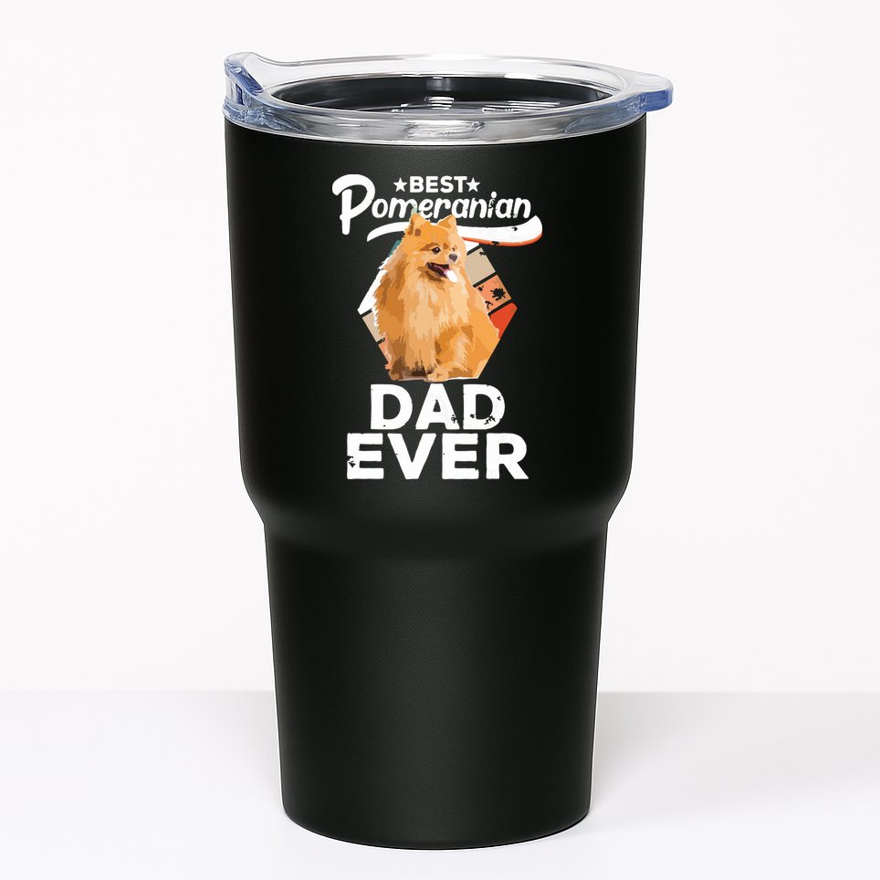 Pomeranian Gifts For Men Best Pomeranian Dad Ever Tumbler